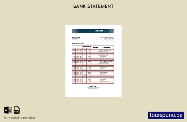 listo para imprimir la plantilla de Excel del extracto bancario de Iraq Rafida 1